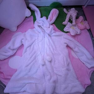 Cozy Pink Bunny Hooded Plush Jacket